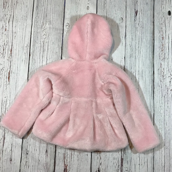 Girls Pink Faux Fur Jacket - Picture 2 of 4